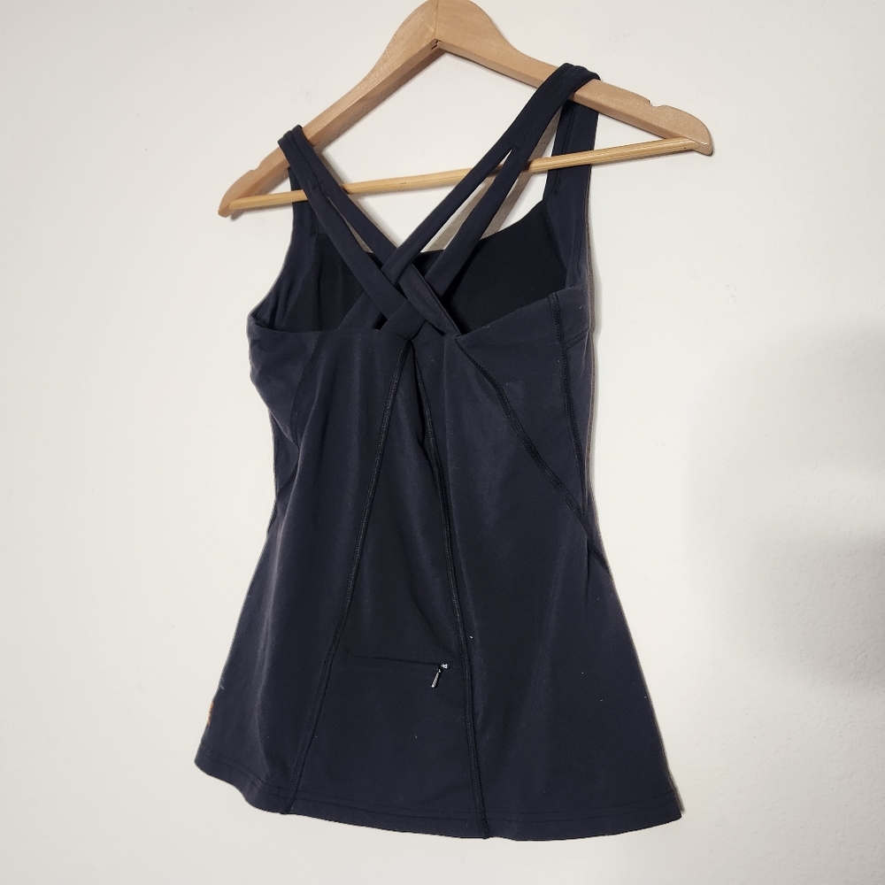 Lucy Black Tank Top with Built-In Shelf Bra - Picture 3 of 4
